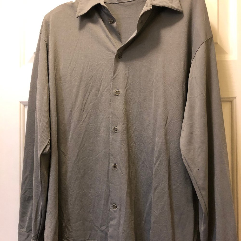 Giorgio Armani Gray Long Sleeve Polo